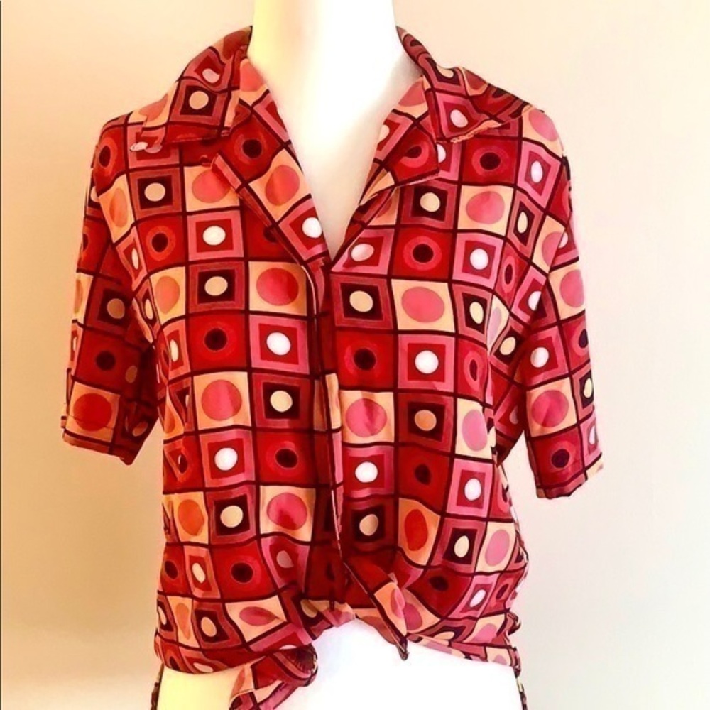 NOTATIONS Funky Geometric 80s Retro Shirt S